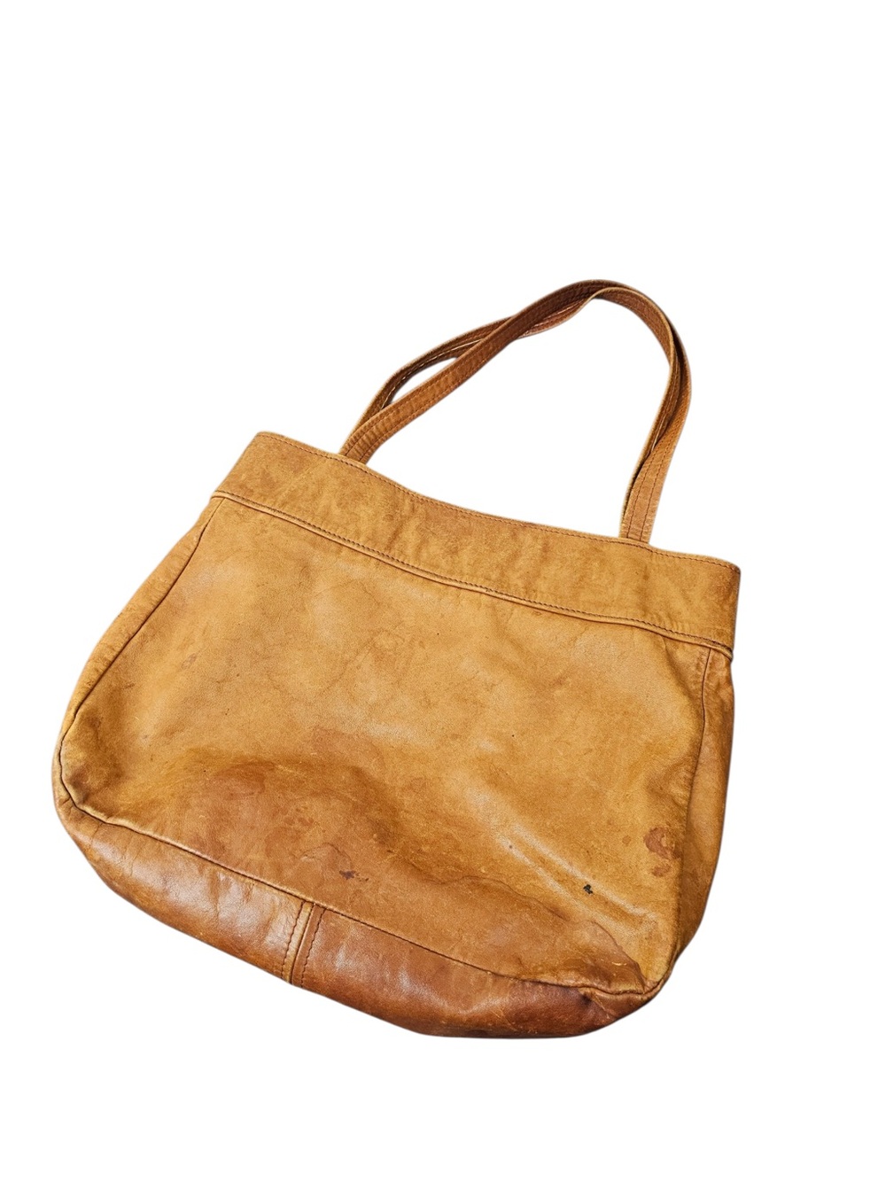 Vintage Hell Bent Leather Goods Durango CO Tan Rawhide Shoulder Tote Bag
